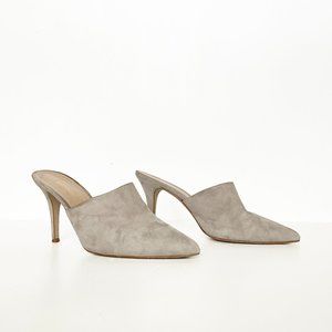 Italian Made Suede Heeled Mule